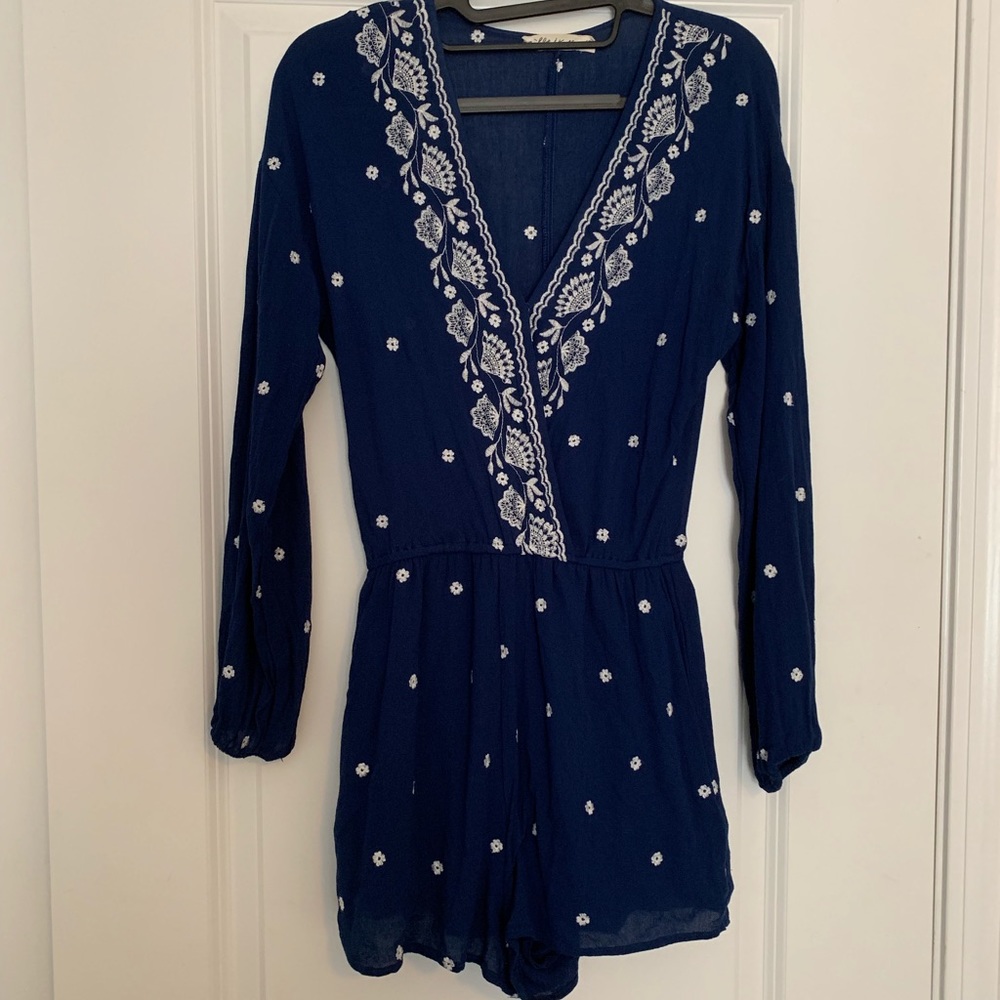 Chloe & Katie blue lace romper